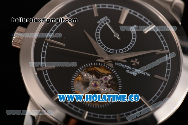 Vacheron Constantin Patrimony Tourbillon Full Steel with Black Dial and Silver Stick Markers - Click Image to Close
